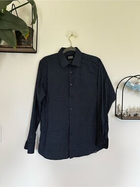 Scotch & Soda‎ Blue Long Sleeve Button Up Mens Shirt Modern Fit Size 16.5
